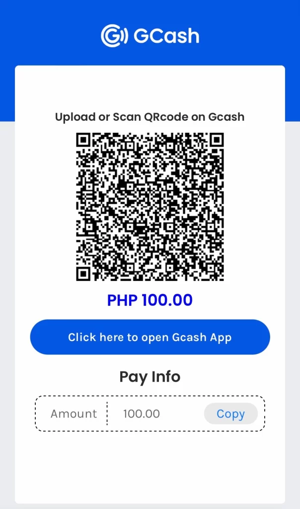 Step 5: Upload or scan QRcode on GCash